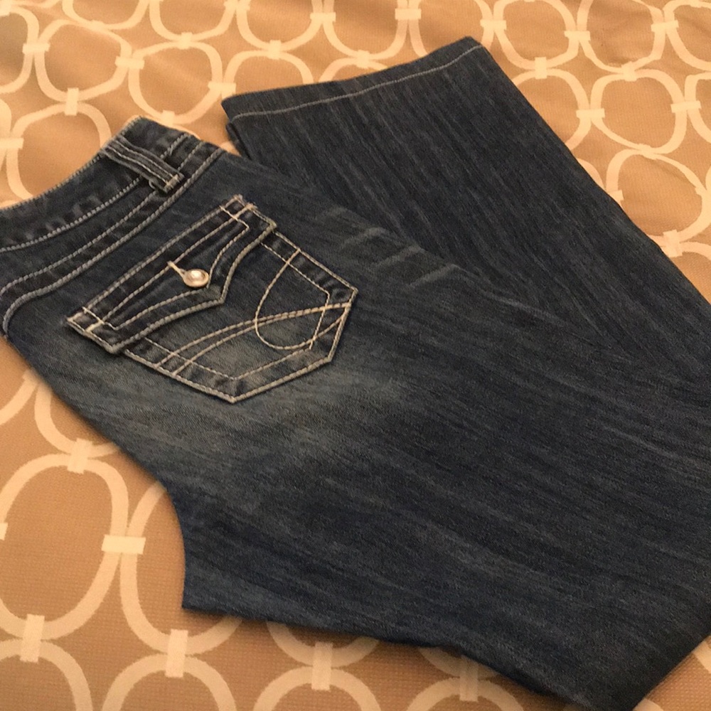 INC Jeans Blue Regular Fit Boot Leg Sz 6 - Picture 2 of 5